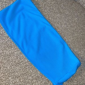 EUC Frankie’s Bikini Jenna Ribbed Bandeau Bikini Top Blue Size Medium